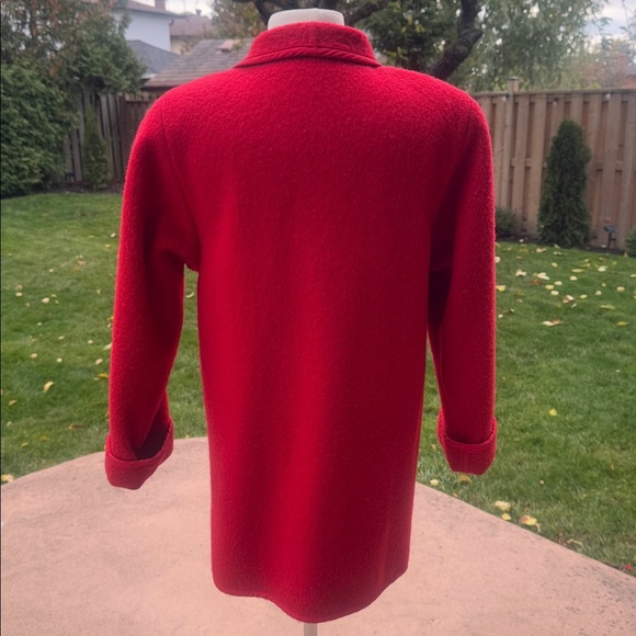 Vintage 4 Saison Canada Inuvik Boiled Wool Red Reindeer Christmas Jacket S - Picture 5 of 9
